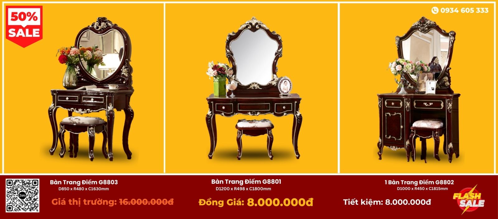 Bàn Trang Điểm G8801- G8802 - G8803 ( Đồng Giá )